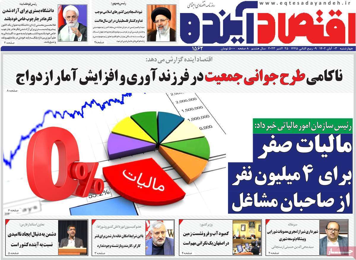 مروری بر سرتیتر روزنامه های کشور و مهمترین تیترهای اقتصادی؛ امروز ۳ آبان ۱۴۰۲