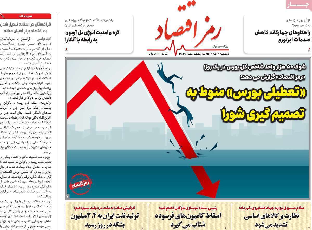 مروری بر سرتیتر روزنامه های کشور و مهمترین تیترهای اقتصادی؛ امروز ۸ آبان ۱۴۰۲