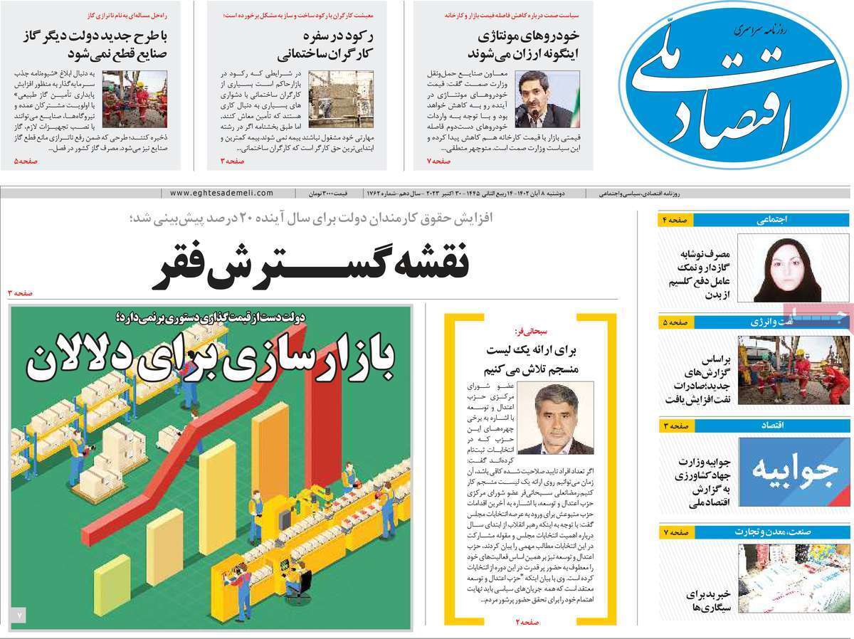 مروری بر سرتیتر روزنامه های کشور و مهمترین تیترهای اقتصادی؛ امروز ۸ آبان ۱۴۰۲