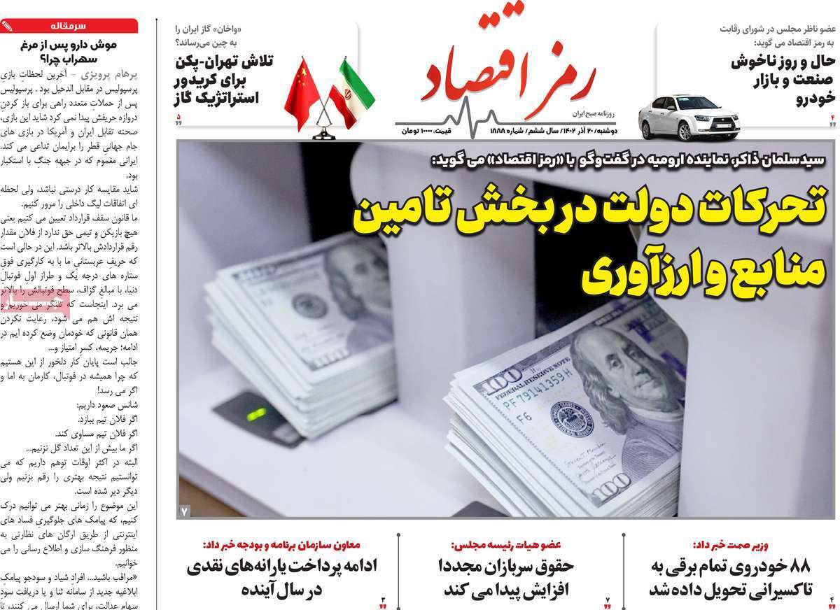 مروری بر سرتیتر روزنامه‌های کشور و مهم‌ترین تیترهای اقتصادی؛ امروز ۲۰ آذر ۱۴۰۲