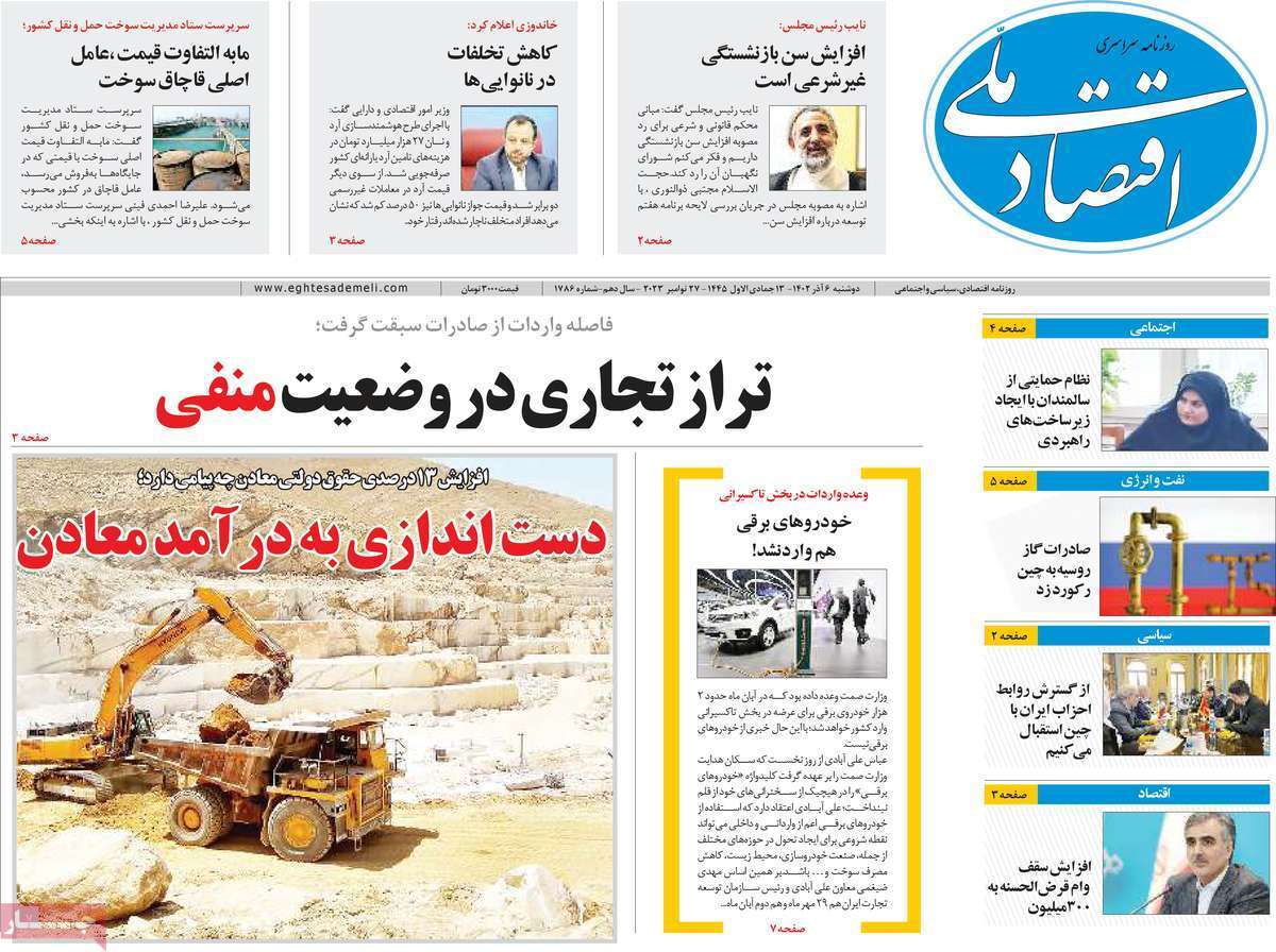 مروری بر سرتیتر روزنامه‌های کشور و مهم‌ترین تیترهای اقتصادی؛ امروز ۶ آذر ۱۴۰۲