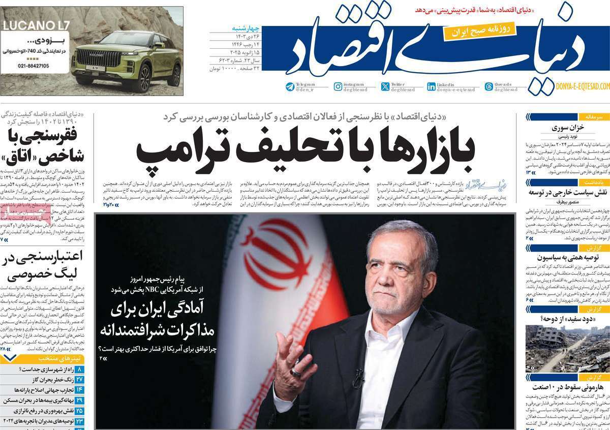 مروری بر سرتیتر روزنامه‌های کشور و مهم‌ترین تیترهای اقتصادی؛ امروز ۲۸ دی ۱۴۰۳