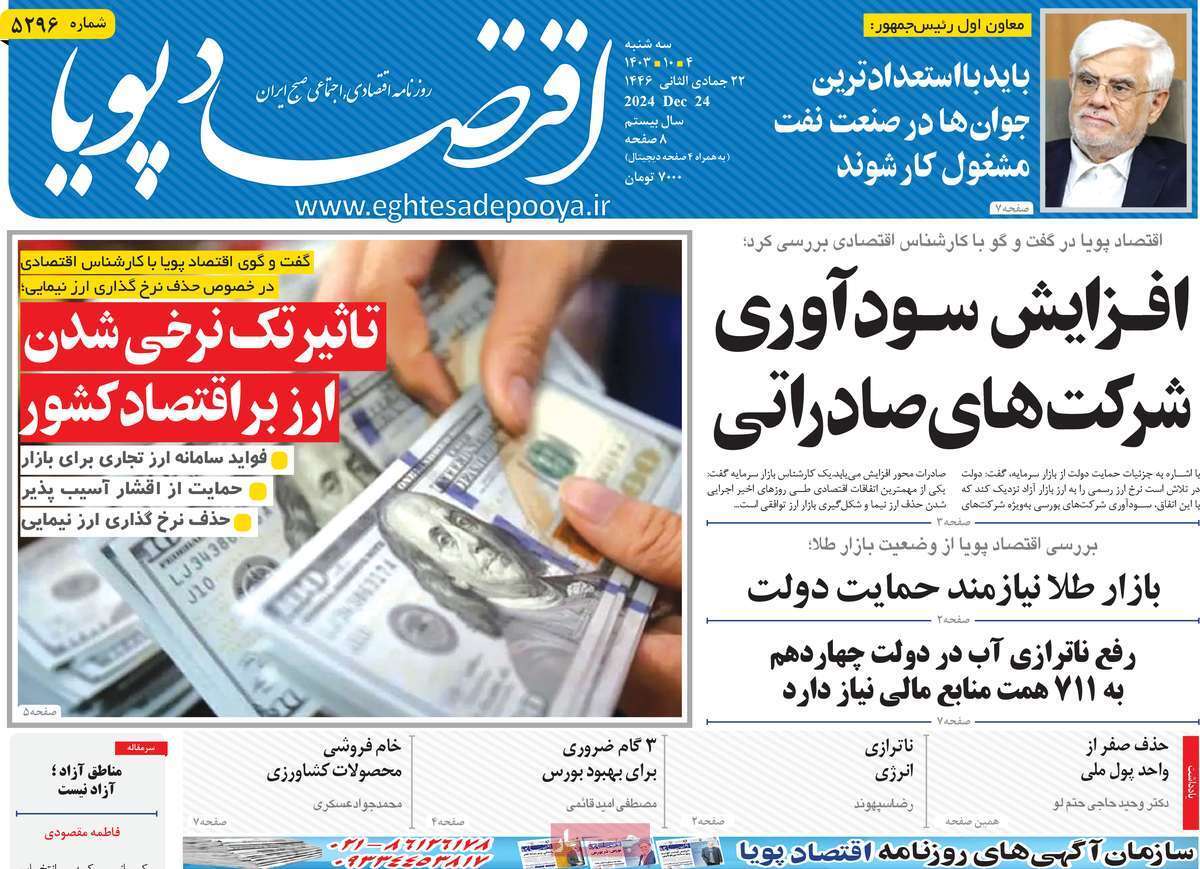 مروری بر سرتیتر روزنامه‌های کشور و مهم‌ترین تیترهای اقتصادی؛ امروز 4 دی ۱۴۰۳