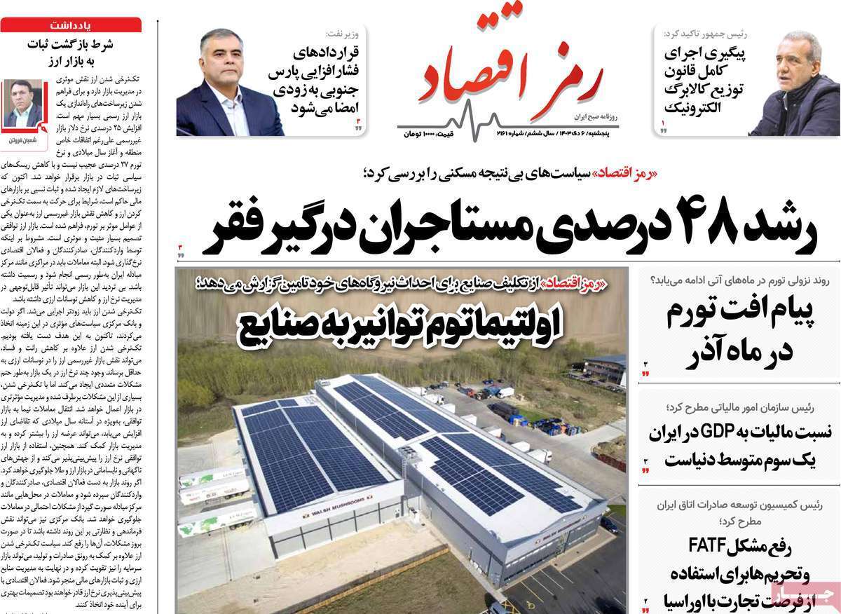 مروری بر سرتیتر روزنامه‌های کشور و مهم‌ترین تیترهای اقتصادی؛ امروز ۶ دی ۱۴۰۳