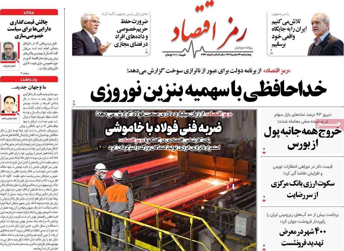 مروری بر سرتیتر روزنامه‌های کشور و مهم‌ترین تیترهای اقتصادی؛ امروز ۲۴ بهمن ۱۴۰۳