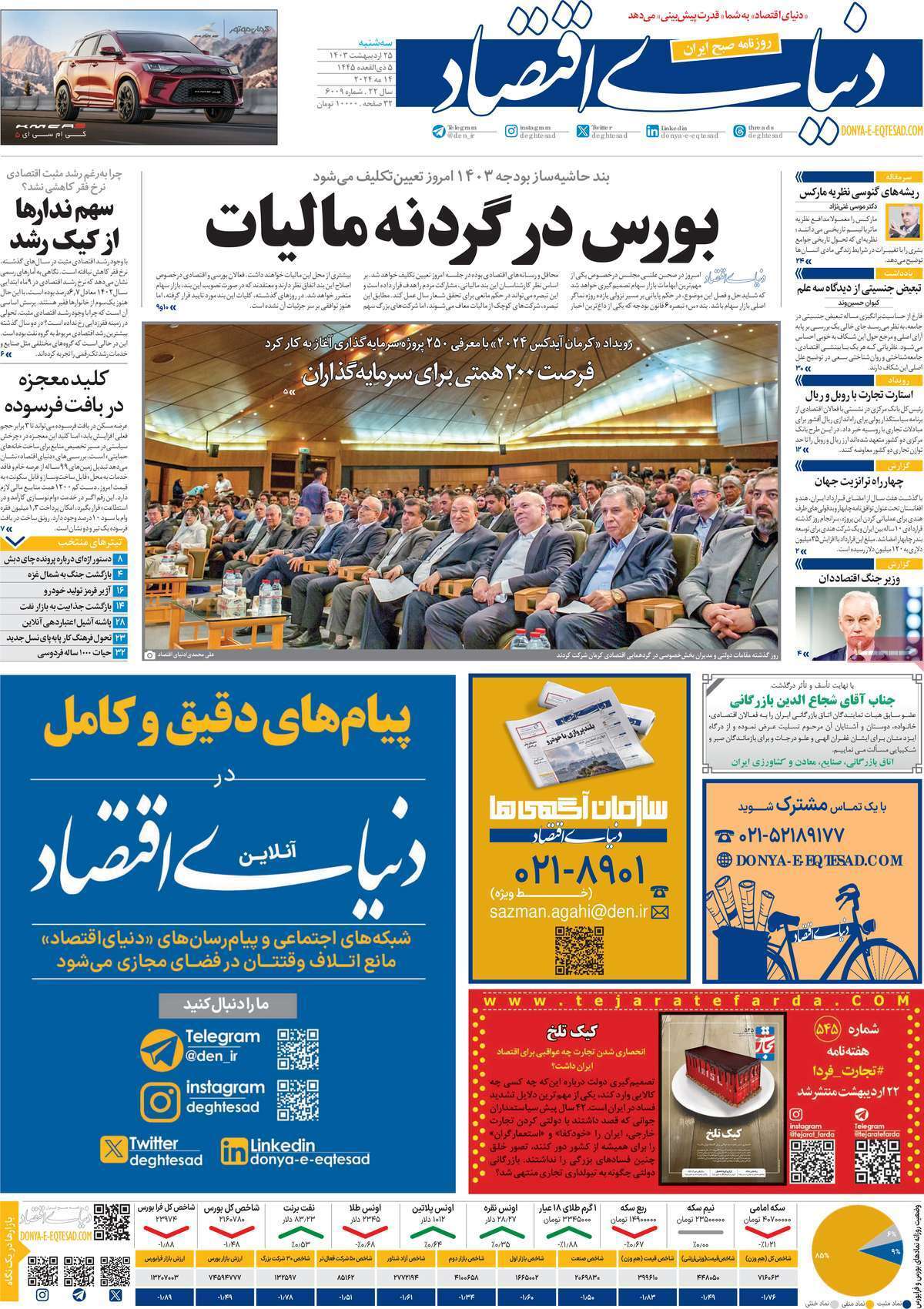 مروری بر سرتیتر روزنامه‌های کشور و مهم‌ترین تیترهای اقتصادی؛ امروز ۲۵ اردیبهشت ۱۴۰۳