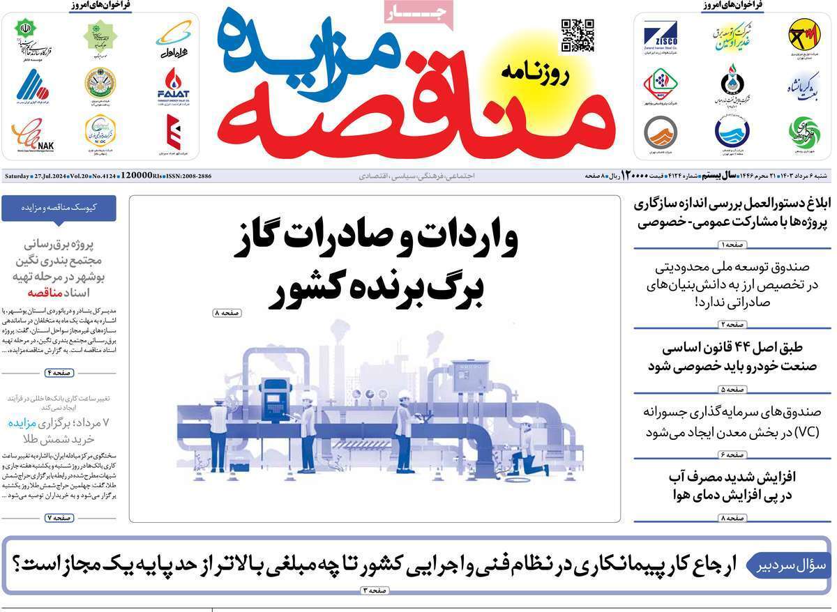 مروری بر سرتیتر روزنامه‌های کشور و مهم‌ترین تیترهای اقتصادی؛ امروز ۶ مرداد ۱۴۰۳