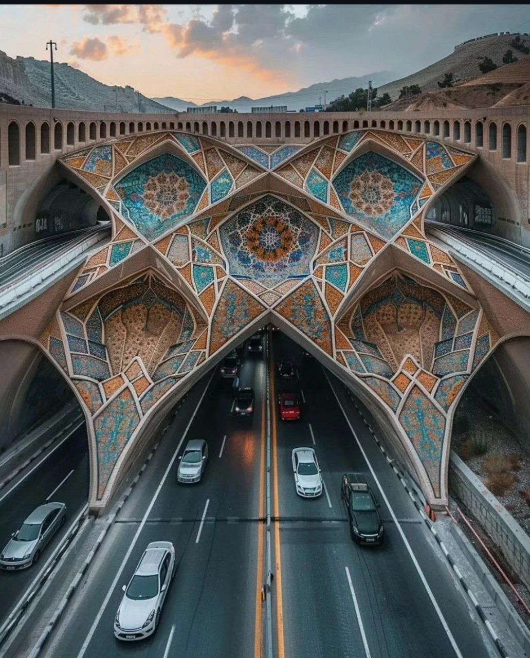 طراحی بزرگراه به سبک معماری ایرانی توسط هوش مصنوعی