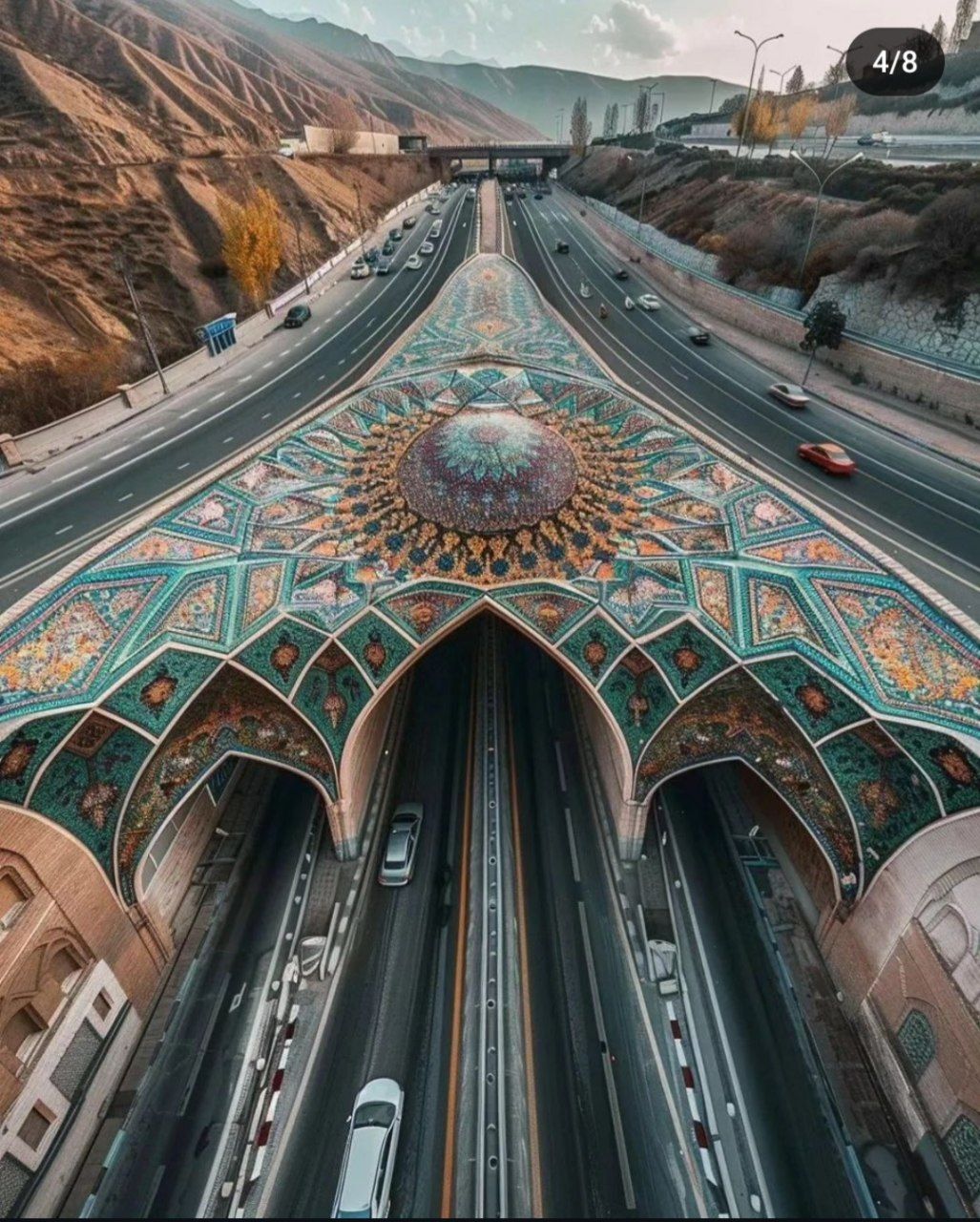 طراحی بزرگراه به سبک معماری ایرانی توسط هوش مصنوعی