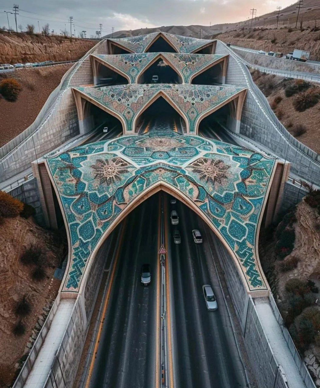 طراحی بزرگراه به سبک معماری ایرانی توسط هوش مصنوعی