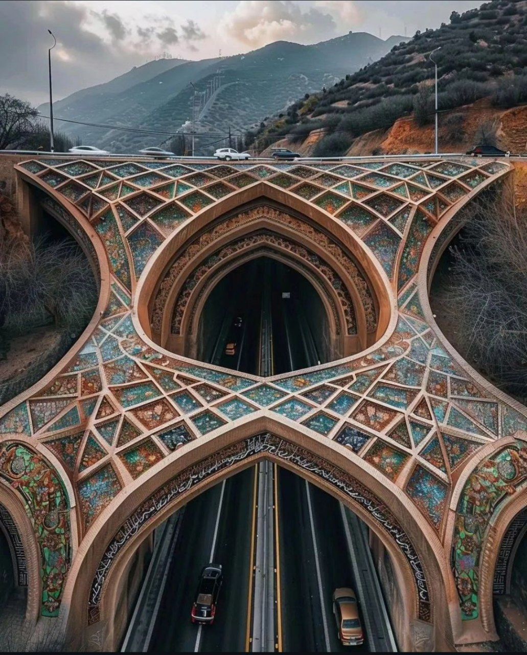 طراحی بزرگراه به سبک معماری ایرانی توسط هوش مصنوعی