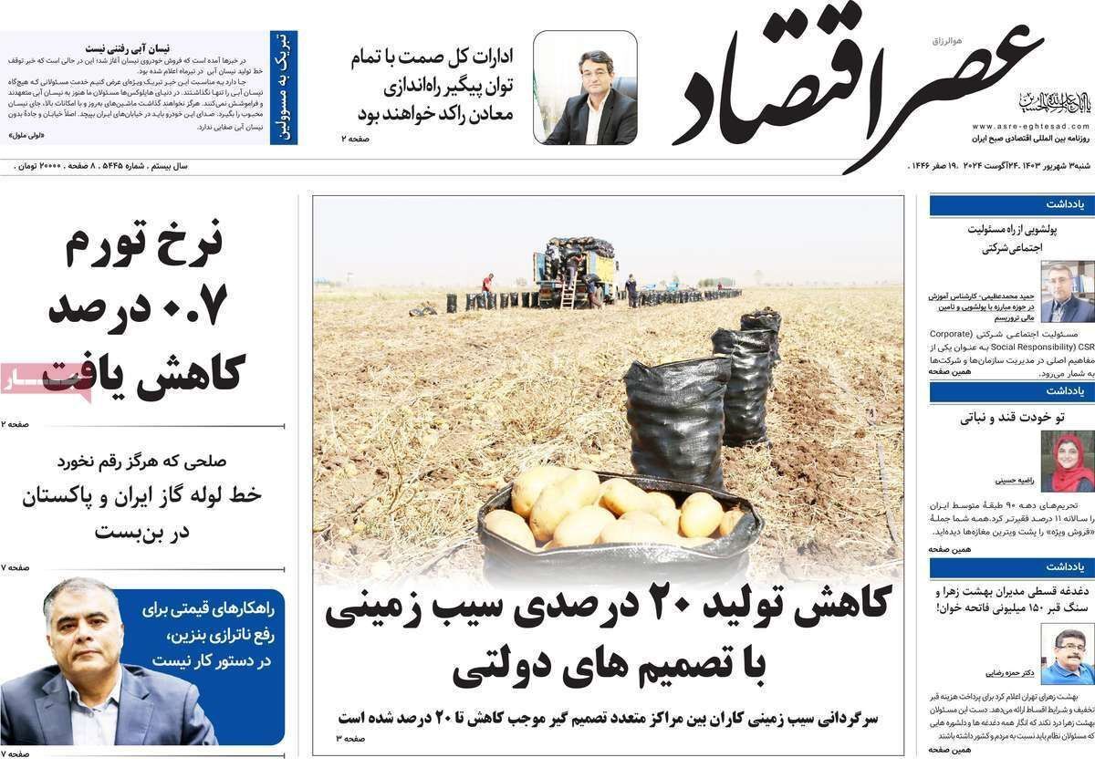 مروری بر سرتیتر روزنامه‌های کشور و مهم‌ترین تیترهای اقتصادی؛ امروز ۳ شهریور ۱۴۰۳
