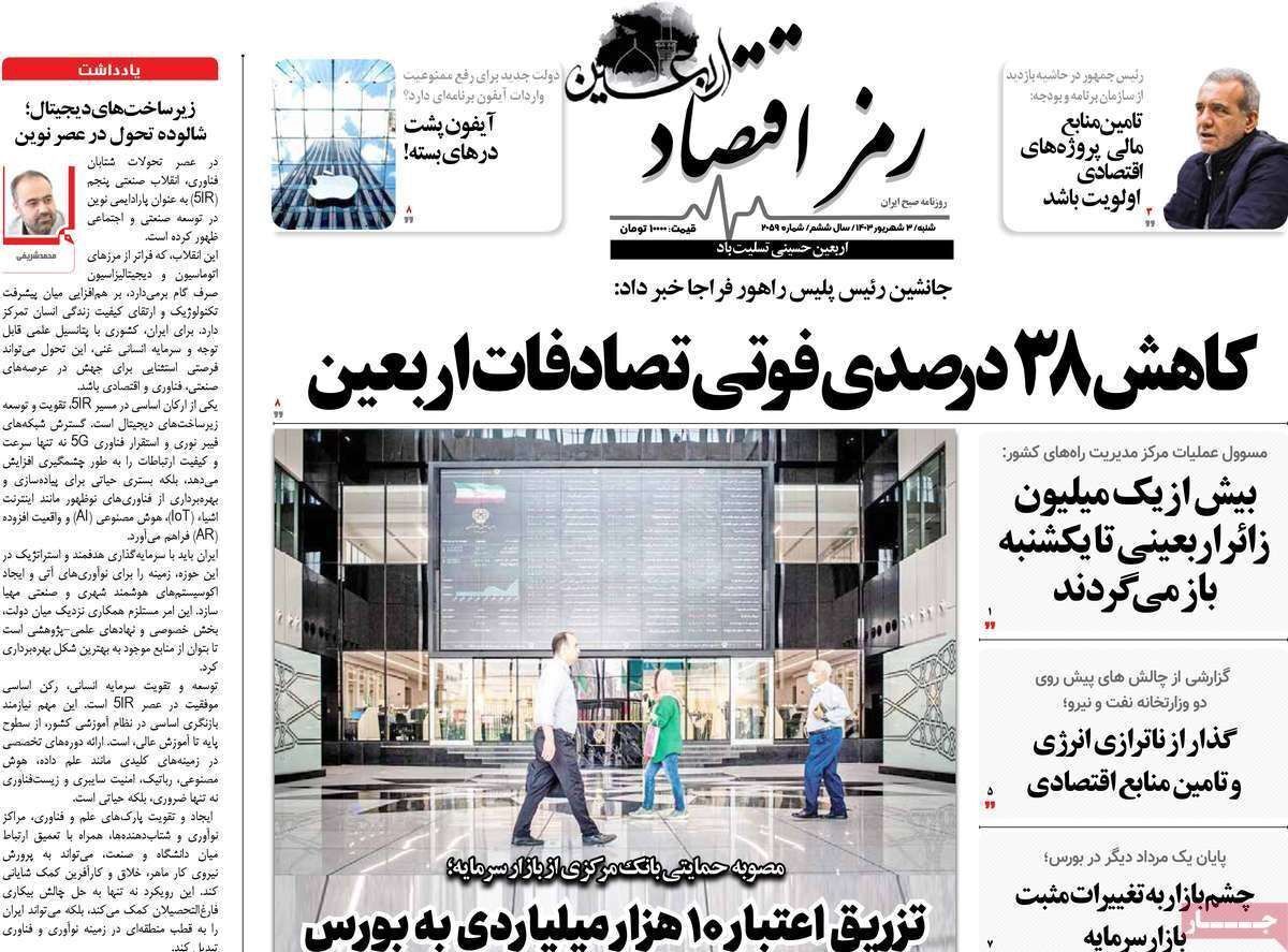 مروری بر سرتیتر روزنامه‌های کشور و مهم‌ترین تیترهای اقتصادی؛ امروز ۳ شهریور ۱۴۰۳