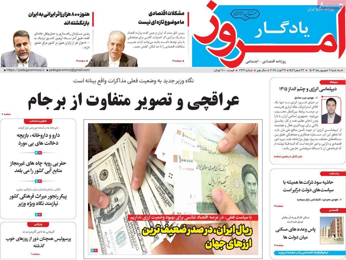 مروری بر سرتیتر روزنامه‌های کشور و مهم‌ترین تیترهای اقتصادی؛ امروز ۶ شهریور ۱۴۰۳