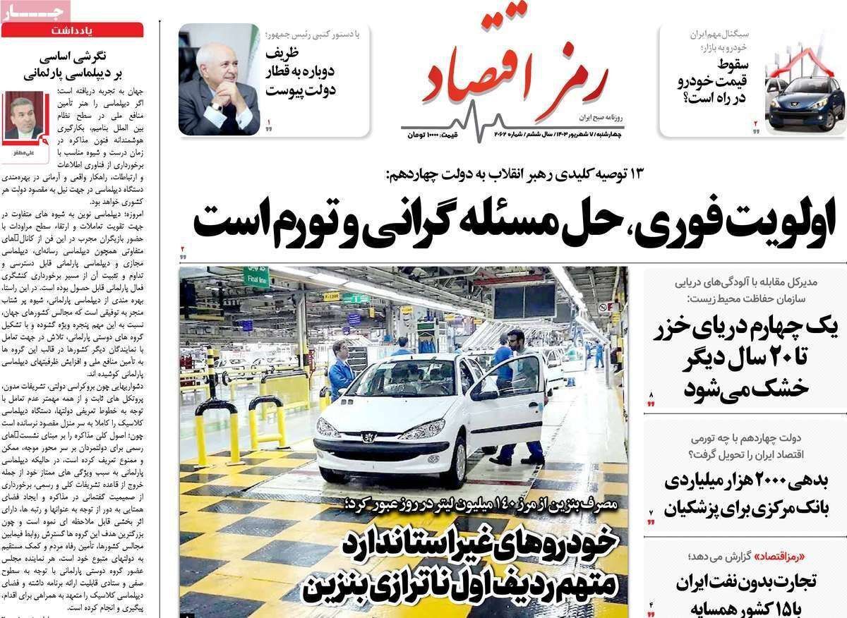 مروری بر سرتیتر روزنامه‌های کشور و مهم‌ترین تیترهای اقتصادی؛ امروز ۷ شهریور ۱۴۰۳