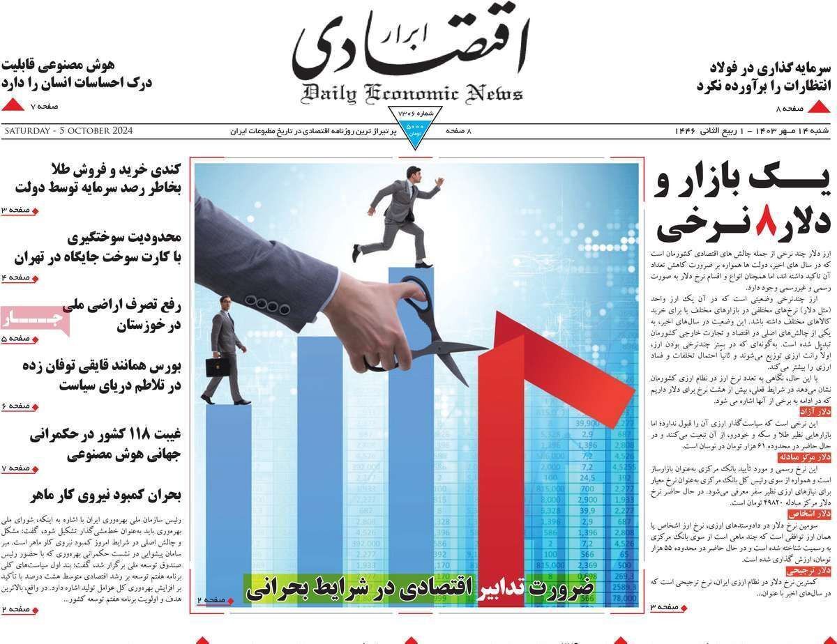 مروری بر سرتیتر روزنامه‌های کشور و مهم‌ترین تیترهای اقتصادی؛ امروز ۱۴ مهر ۱۴۰۳