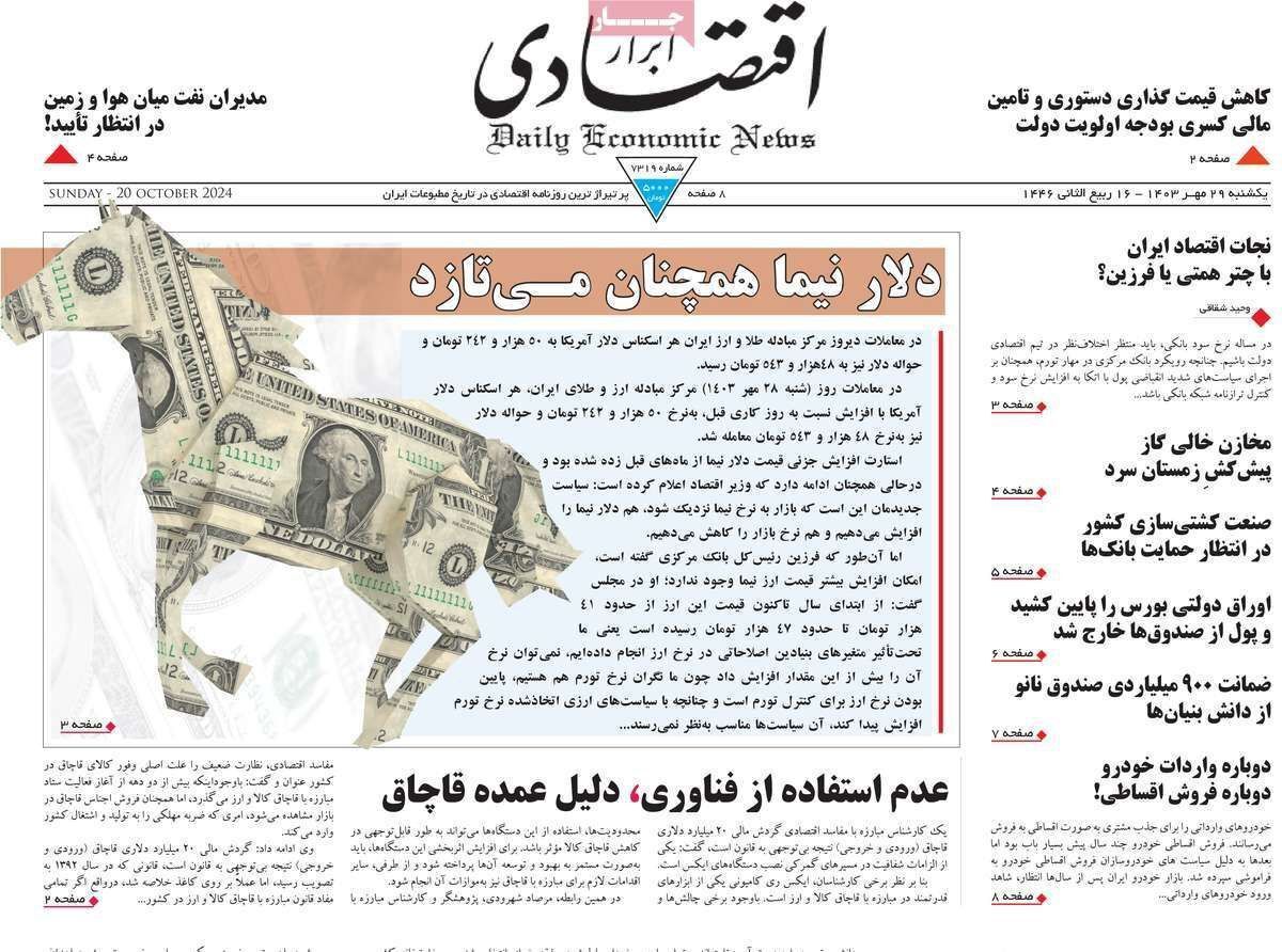 مروری بر سرتیتر روزنامه‌های کشور و مهم‌ترین تیترهای اقتصادی؛ امروز ۲۹ مهر ۱۴۰۳