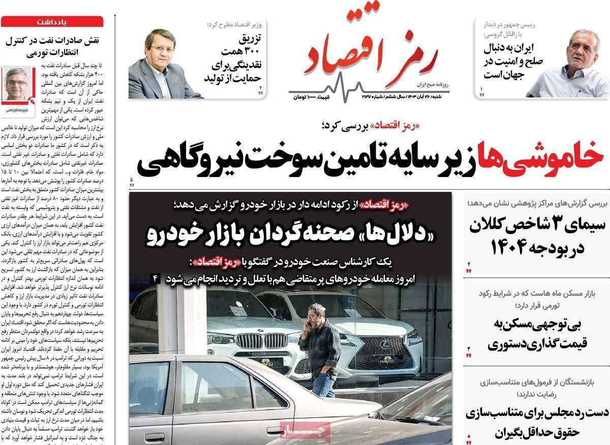 مروری بر سرتیتر روزنامه‌های کشور و مهم‌ترین تیترهای اقتصادی؛ امروز ۲۶ آبان ۱۴۰۳