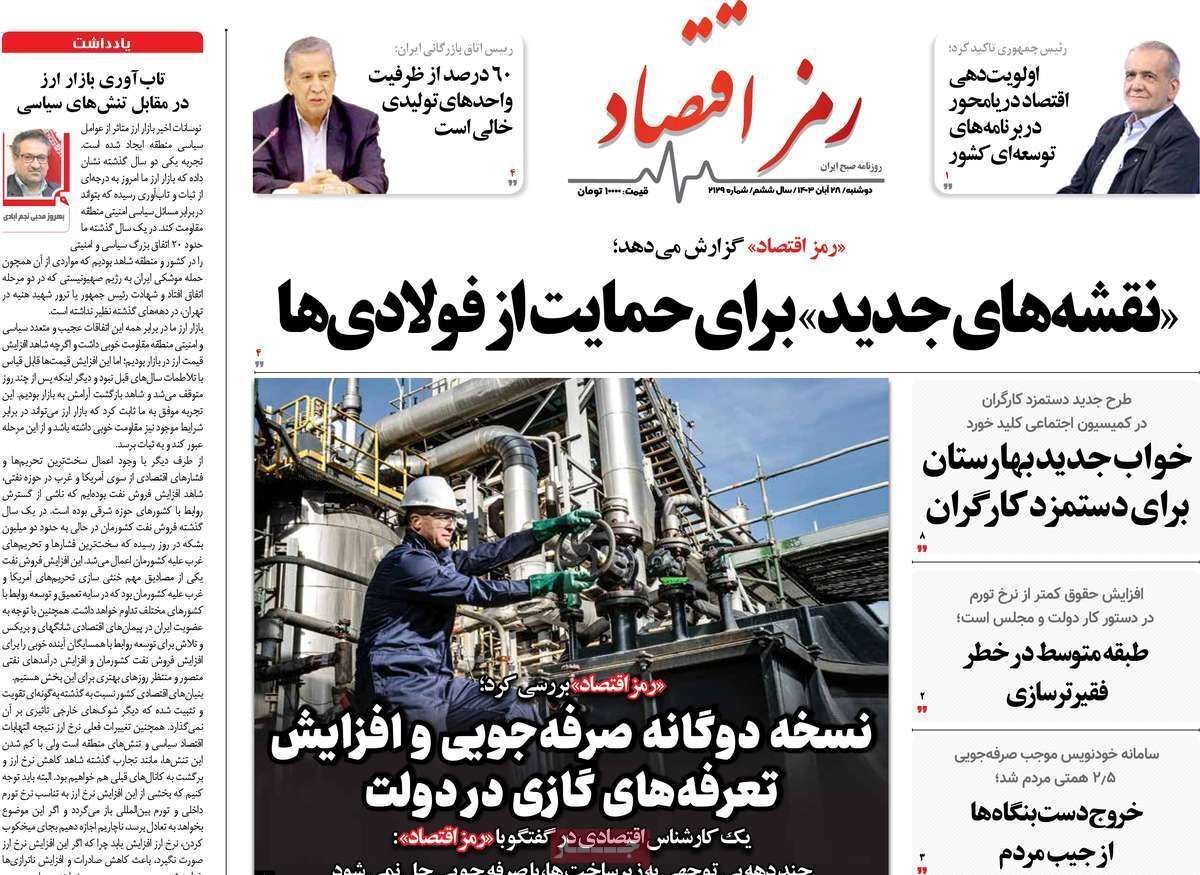 مروری بر سرتیتر روزنامه‌های کشور و مهم‌ترین تیترهای اقتصادی؛ امروز ۲۸ آبان ۱۴۰۳