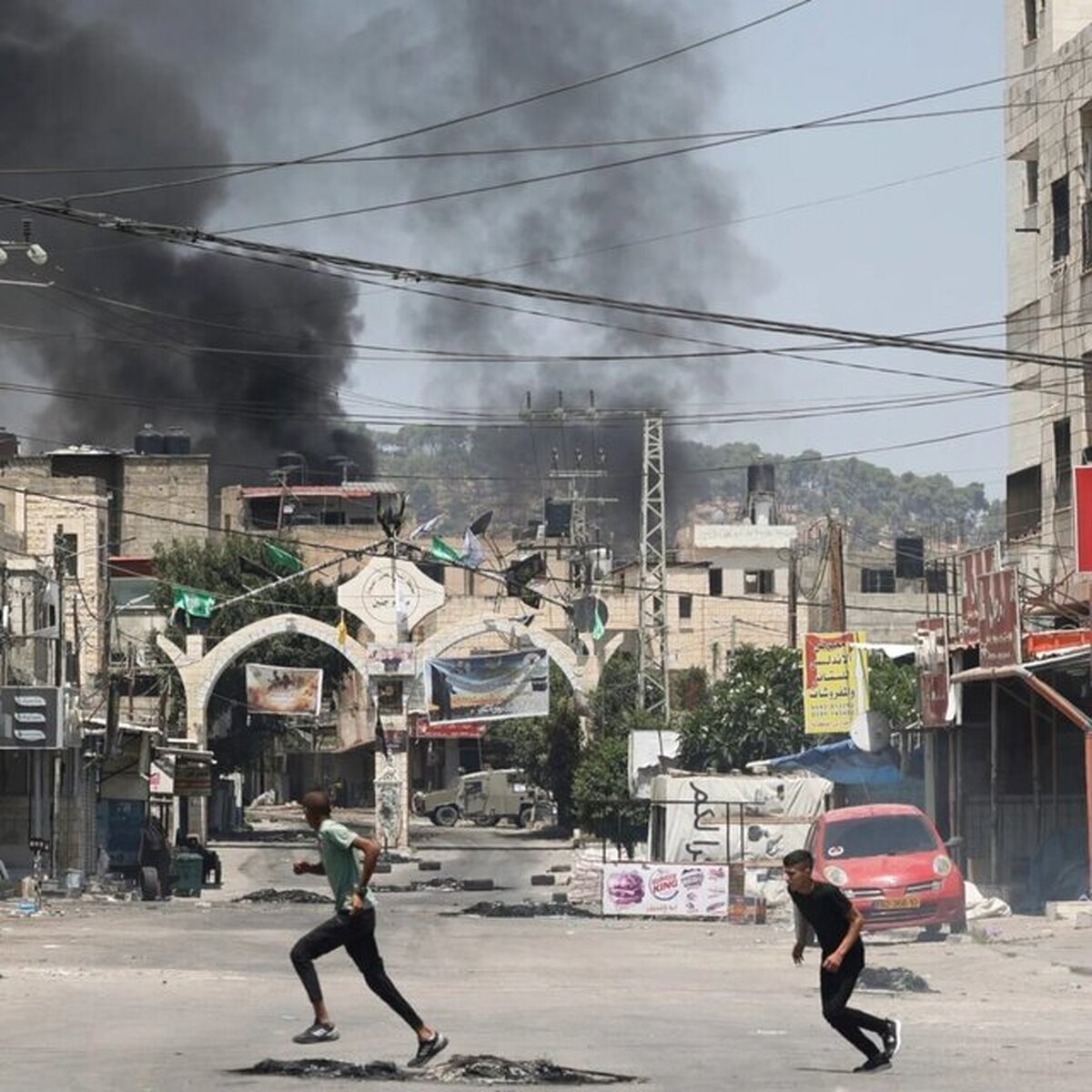 درگیری متجاوزان با فلسطینی‌ها در نابلس