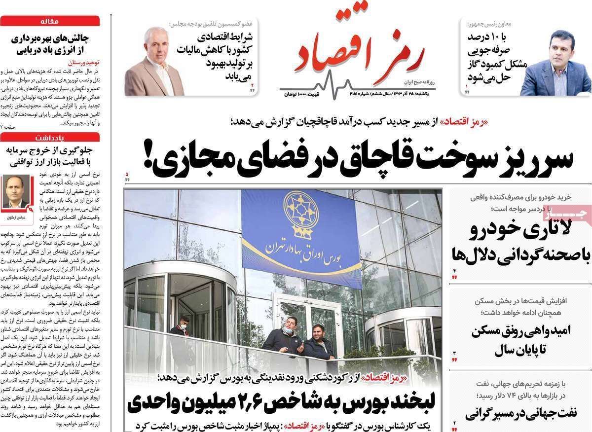 مروری بر سرتیتر روزنامه‌های کشور و مهم‌ترین تیترهای اقتصادی؛ امروز ۲۵ آذر ۱۴۰۳
