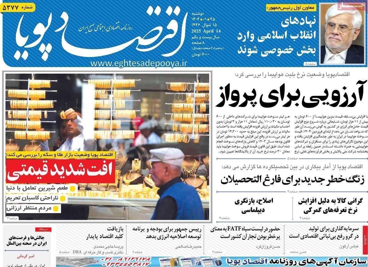 مروری بر سرتیتر روزنامه‌های کشور و مهم‌ترین تیترهای اقتصادی؛ امروز ۲۵ فروردین ۱۴۰۴