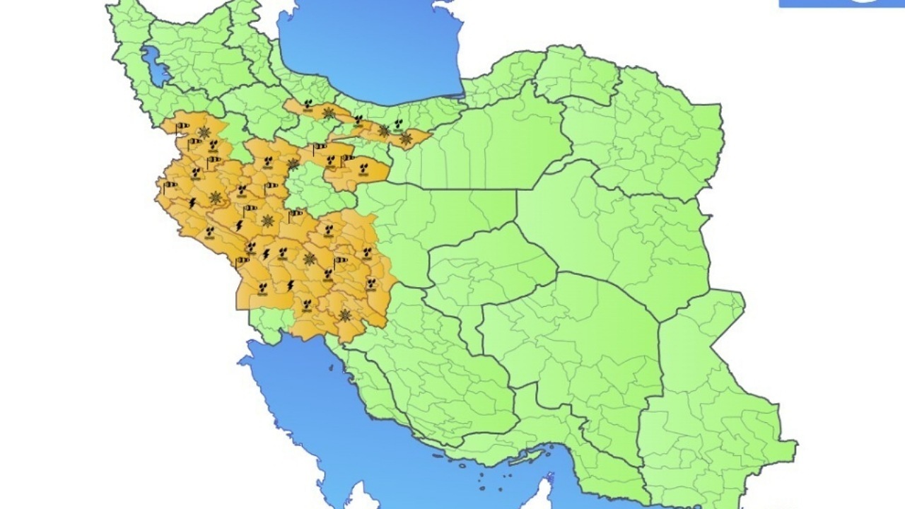 آسمان در ۲۵ استان میگرید آسمان در ۲۵ استان میگرید