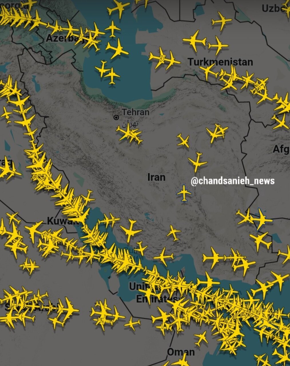 تصویری جالب از پرواز‌ها در آسمان کشور