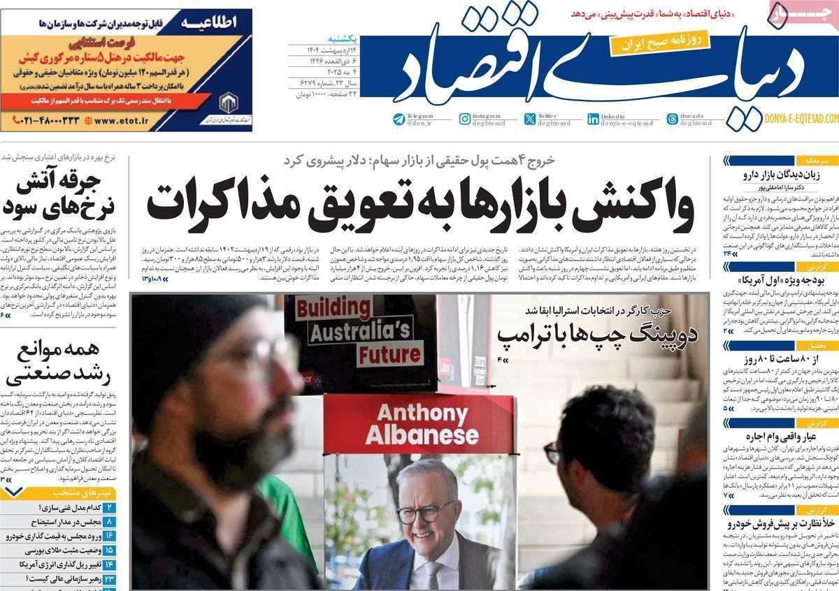 مروری بر سرتیتر روزنامه‌های کشور و مهم‌ترین تیترهای اقتصادی؛ امروز ۱۴ اردیبهشت ۱۴۰۴