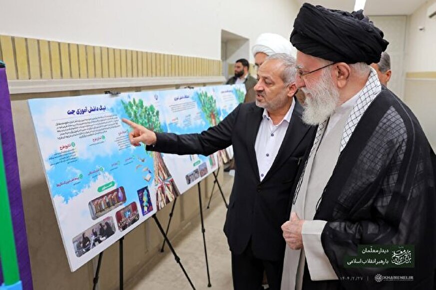 بازدید رهبر انقلاب از نمایشگاه «همه با هم برای ایران برای مدرسه»