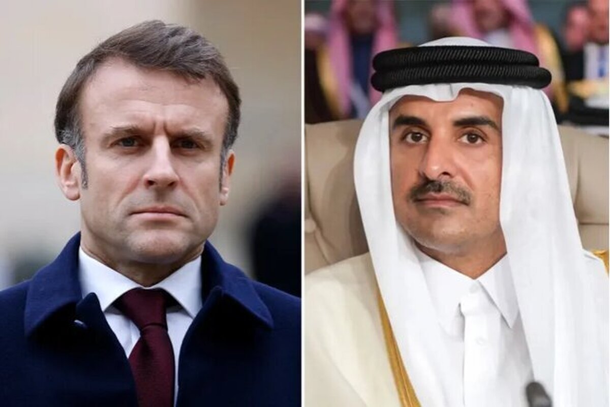 گفت‌وگوی تلفنی امیر قطر و ماکرون درباره تحولات فلسطین