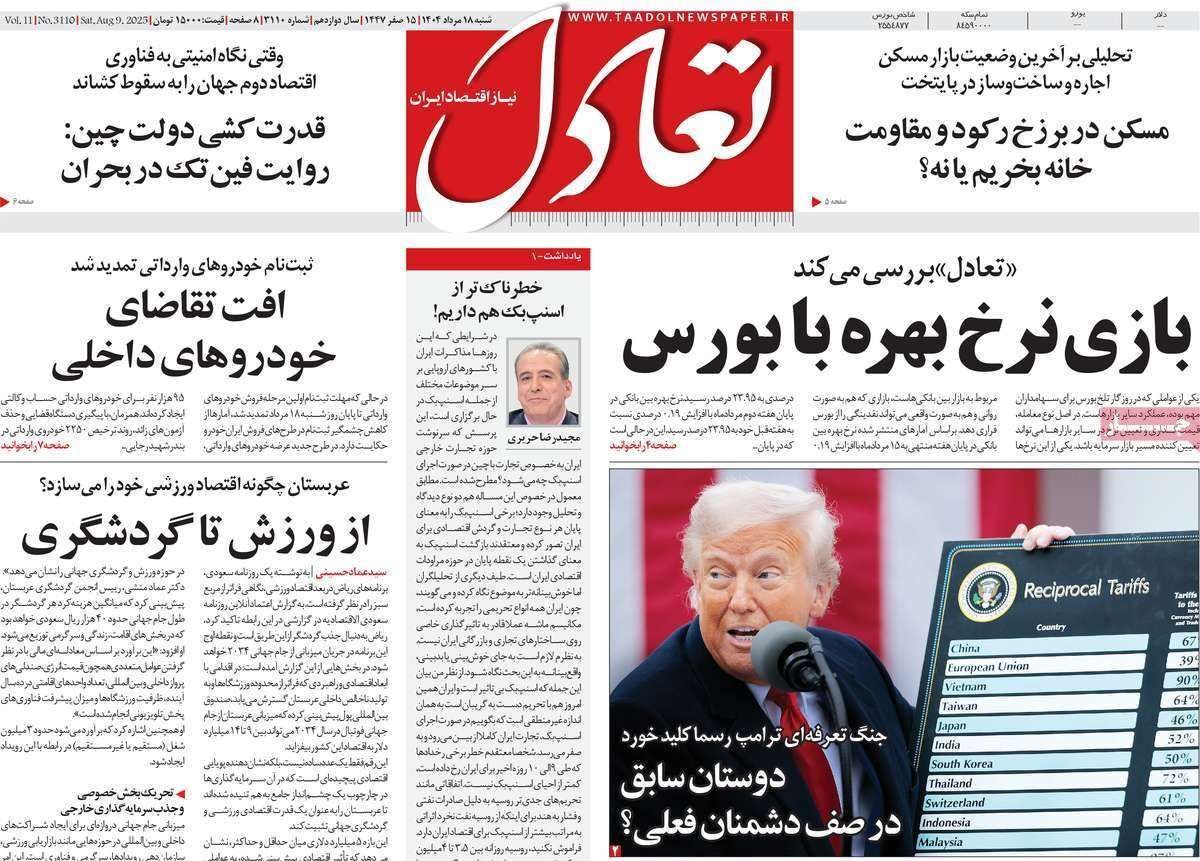 مروری بر سرتیتر روزنامه‌های کشور و مهم‌ترین تیترهای اقتصادی؛ امروز ۱۸ مرداد ۱۴۰۴