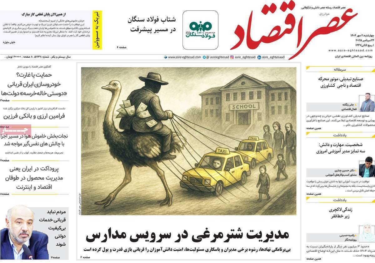مروری بر سرتیتر روزنامه‌های کشور و مهم‌ترین تیترهای اقتصادی؛ امروز ۲ مهر ۱۴۰۴