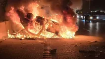 واژگونی و آتش‌سوزی مرگبار خودروی ۲۰۶ در بزرگراه تهران ـ قم