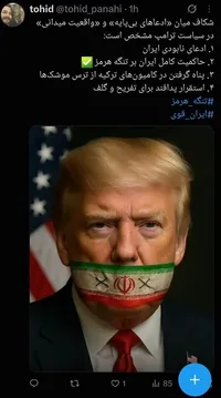 ساقی ترامپ دستگیر شد/ تنگه هرمز قلمرو آمریکا است!