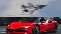 جنگنده F-35B با یک فراری مسابقه می‌دهد